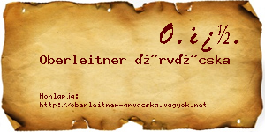 Oberleitner Árvácska névjegykártya
